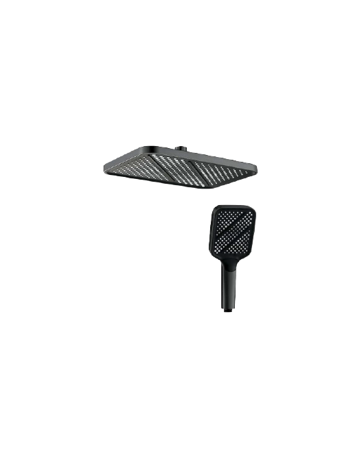 Square head & hand shower .Black